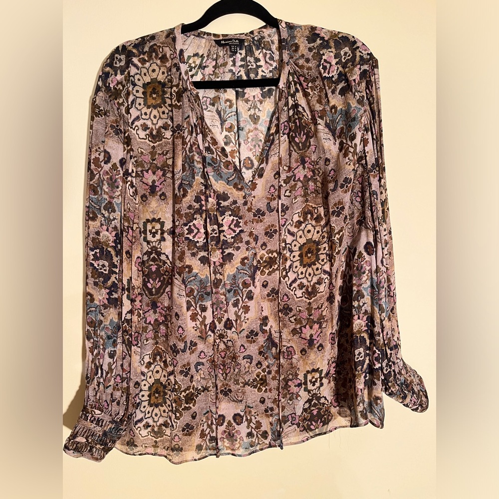 Massimo Dutti blouse , beautiful print. New - Picture 1 of 4